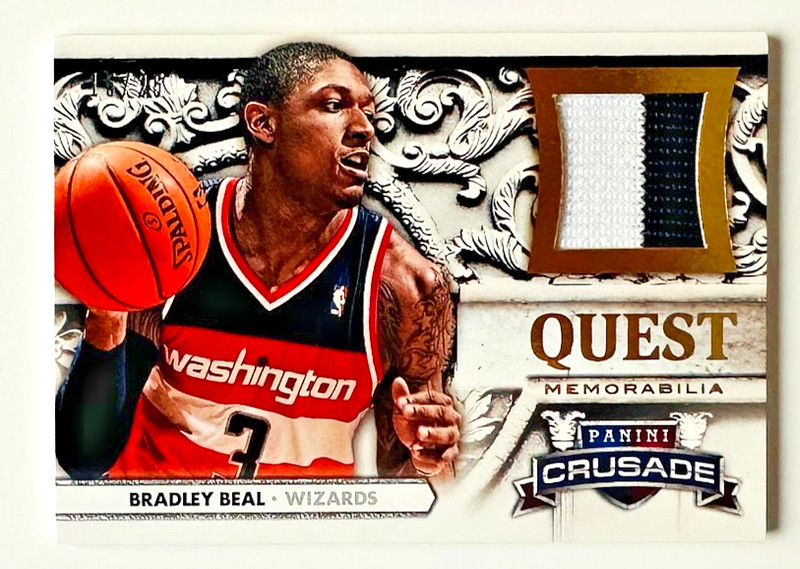 2013-14 Panini Crusade Bradley Beal Game Used Jersey PATCH Card SP #/25 Wizards!