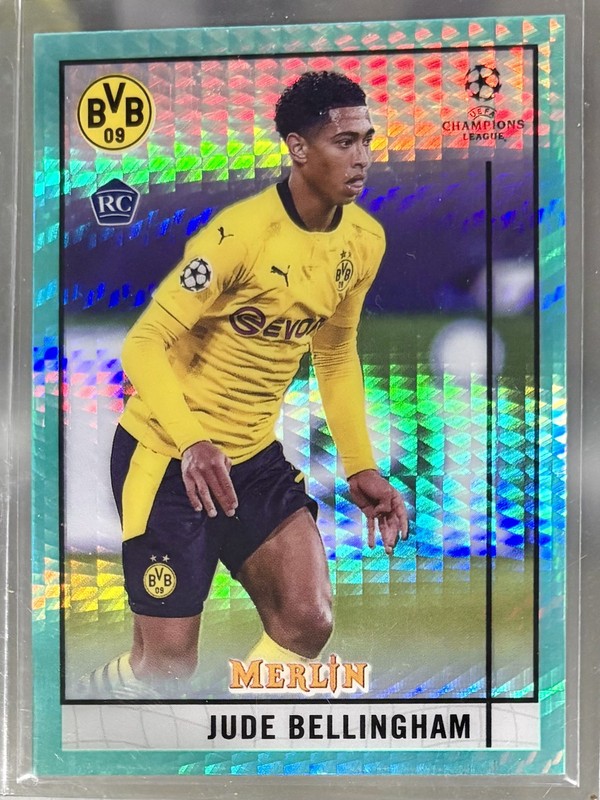 2020-21 Topps Merlin Jude Bellingham RC Aqua Prism Refractor World Cup England