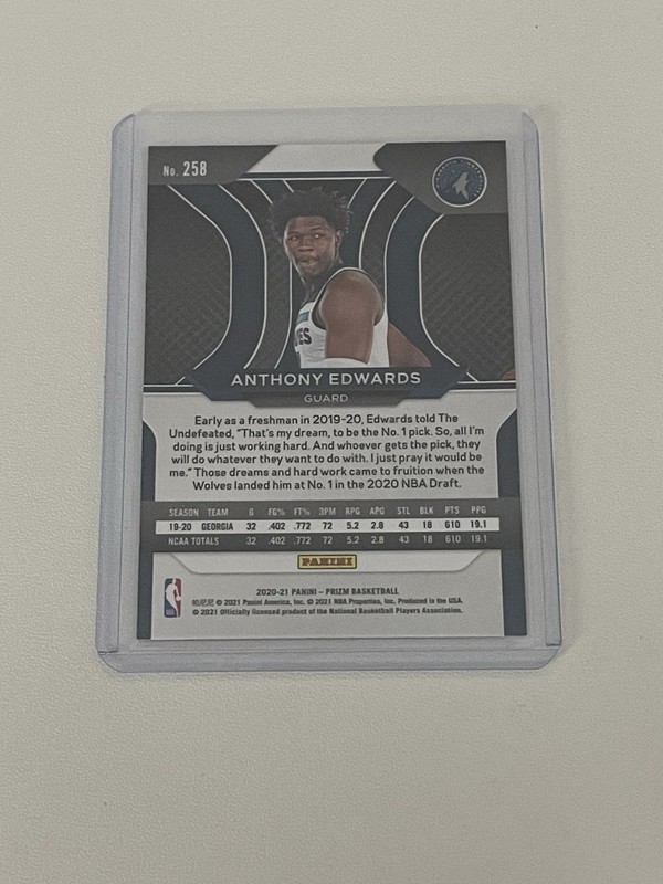 2020-21 Panini Prizm - Anthony Edwards #258 (RC) view 2