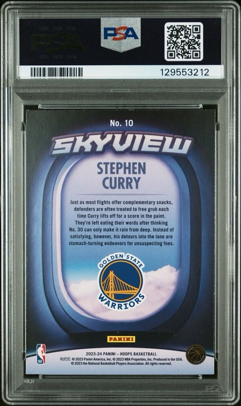 Stephen Curry Signed Autographed 2023 NBA Hoops Skyview Holo #10 PSA/DNA view 2