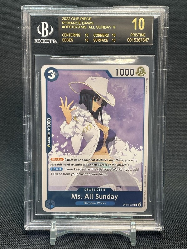 One Piece Romance Dawn Pre-Errata Ms. All Sunday Nico Robin BGS 10 Black Label