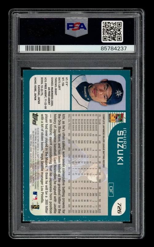 2001 Topps: #726 Ichiro Suzuki Employee Set PSA 3 VG view 2