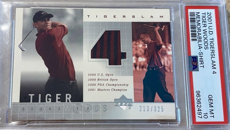 2001 Tiger Woods TIGERSLAM 4 Upper Deck Employee Exclusive PSA 10 GEM MINT