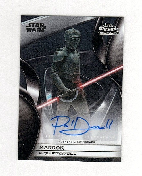 Paul Darnell Marrok 2025 Topps Star Wars Smugglers Outpost Chrome Black AUTO #PD view 1