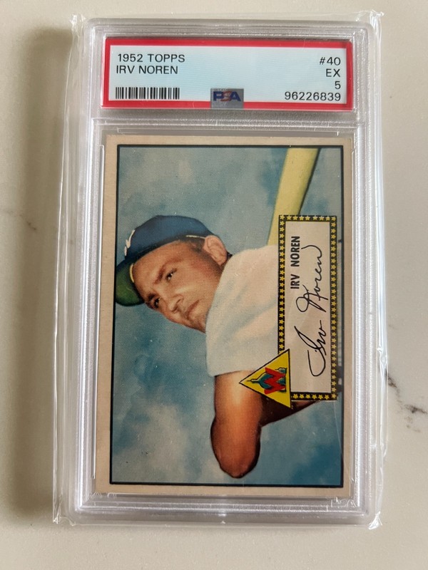 1952 Topps #40 Irv Noren PSA 5 EX - Washington Senators