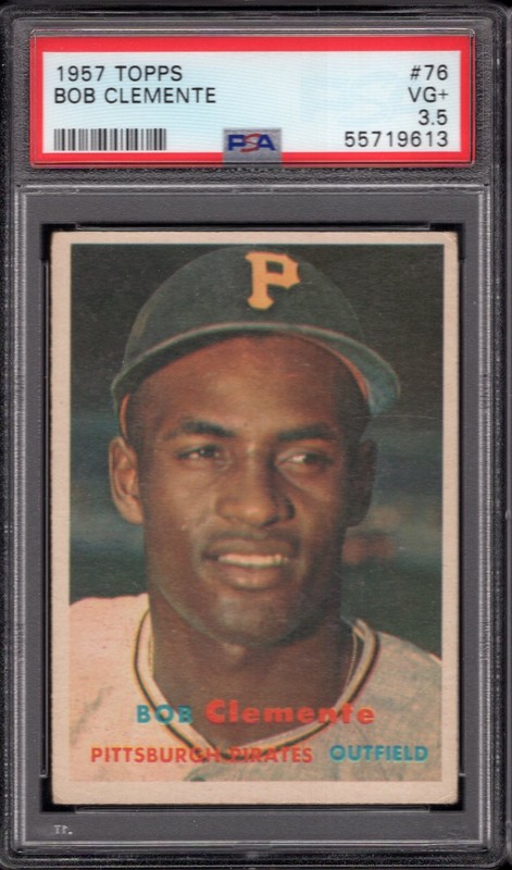 1957 Topps Roberto Clemente #76 PSA 3.5 VG+ -- beautiful image -- HOF -- Pirates