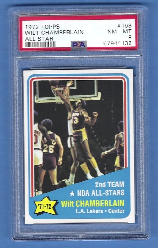 1972 Topps Wilt Chamberlain A.S. #168 PSA 8 NM-MT  HOF