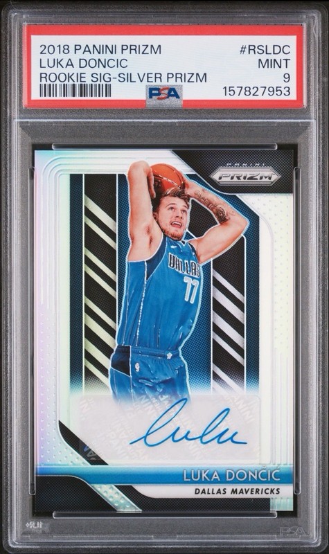 2018 PANINI PRIZM ROOKIE SIGNATURES SILVER PRIZM #RSLDC LUKA DONCIC PSA 9 AUTO