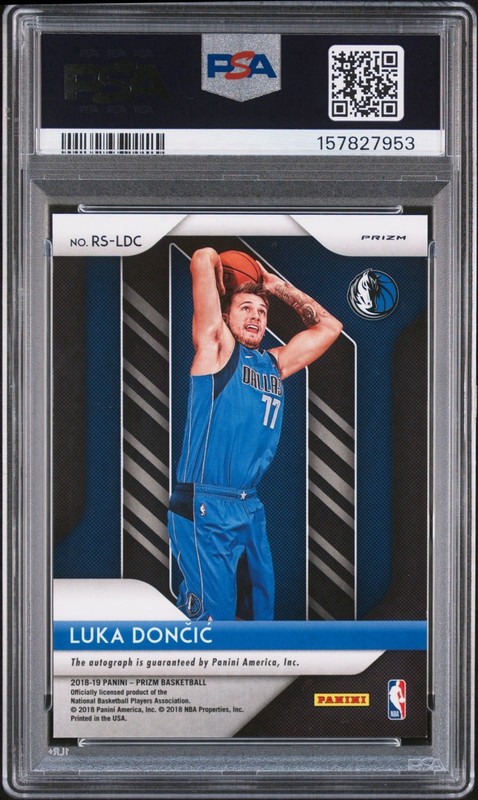 2018 PANINI PRIZM ROOKIE SIGNATURES SILVER PRIZM #RSLDC LUKA DONCIC PSA 9 AUTO view 2