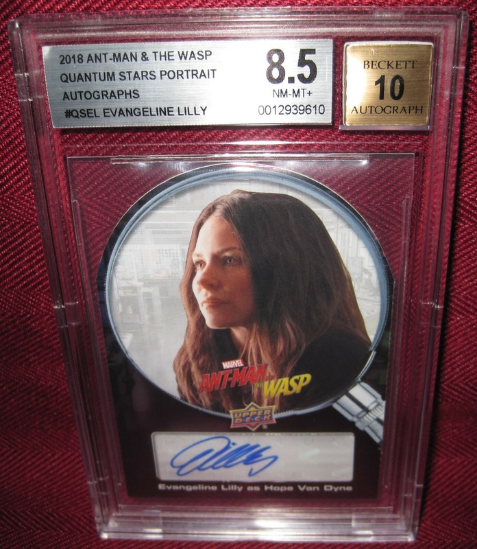 2018 ANT-MAN & THE WASP AUTOGRAPH #QS-EL EVANGELINE LILLY BGS 8.5 AUTO 10
