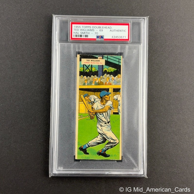 1955 Topps Doubleheaders TED WILLIAMS - 69 HAL SMITH - 70 (RC) PSA Authentic