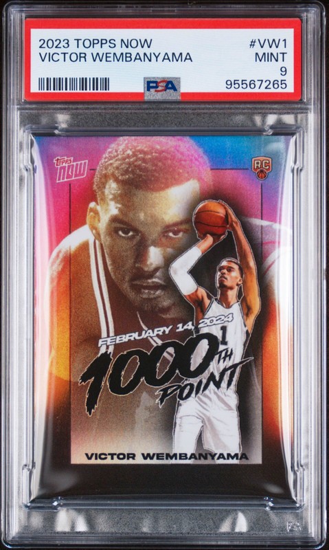 2023-24 Topps Now Victor Wembanyama RC Rookie #VW-1 Spurs PSA 9 Mint