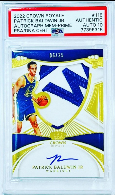 2022 Patrick Baldwin Jr /25 Crown Royale Silhouettes Prime RC Auto Patch PSA