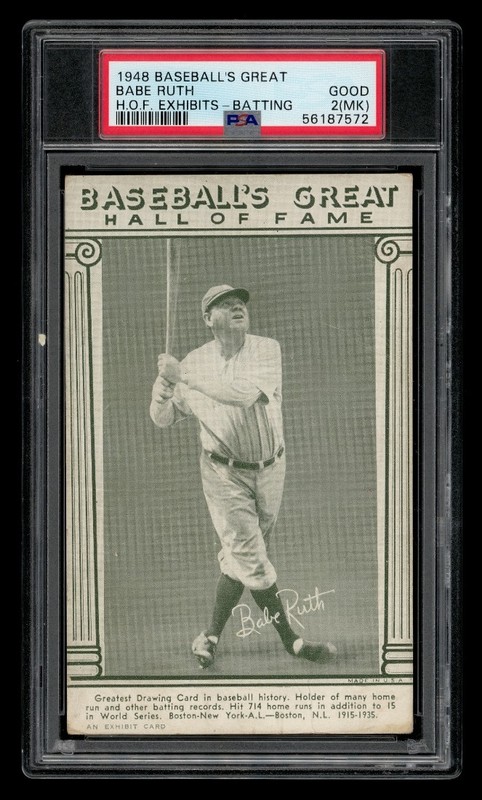 1948 Baseball Great H.O.F. Exhibits Set-Break Babe Ruth Batting PSA 2 GOOD (MK) view 1