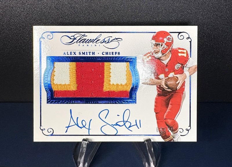 2015 Alex Smith Flawless AUTO "GAME-USED* Nice PATCH Sapphire Blue #/20