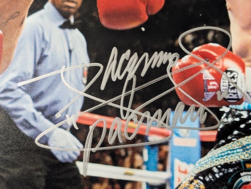 MANNY PACQUIAO SIGNED 8x10 with 'Pacman' Inscription PSA/DNA with RICKY HATTON view 2