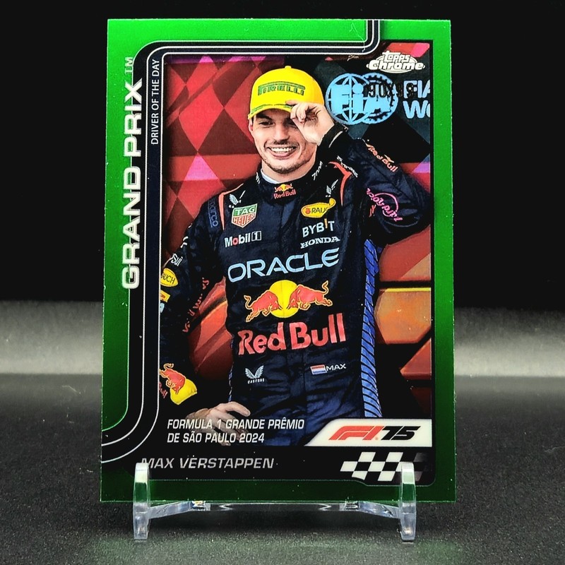 2025 Topps Chrome Formula 1 F1 Max Verstappen Green Refractor 90/99 #142