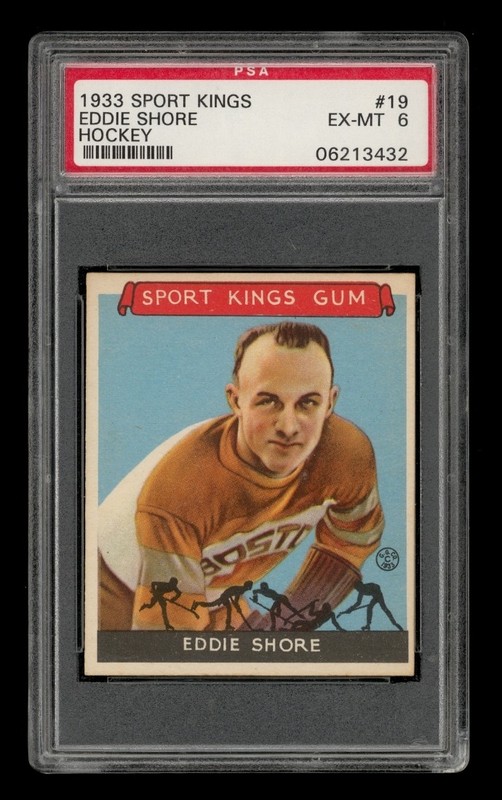 1933 Goudey Sport Kings Set-Break # 19 Eddie Shore Hockey PSA 6 EX-MT