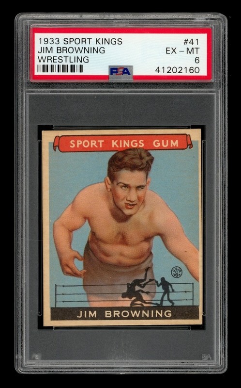 1933 Goudey Sport Kings Set-Break # 41 Jim Browning Wrestling PSA 6 EX-MT