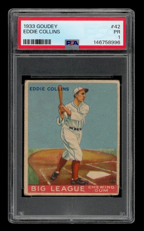 1933 Goudey Set-Break # 42 Eddie Collins PSA 1 PR