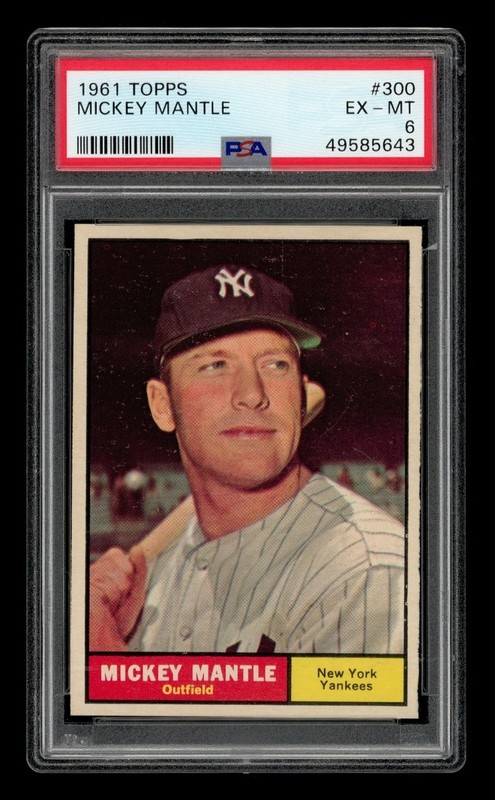 1961 Topps Set-Break #300 Mickey Mantle PSA 6 EX-MT view 1