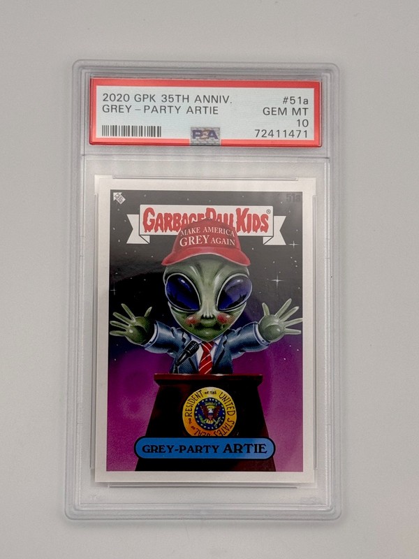 2020 Topps Garbage Pail Kids 35th Anniversary GREY-PARTY ARTIE #51a PSA 10 Gem