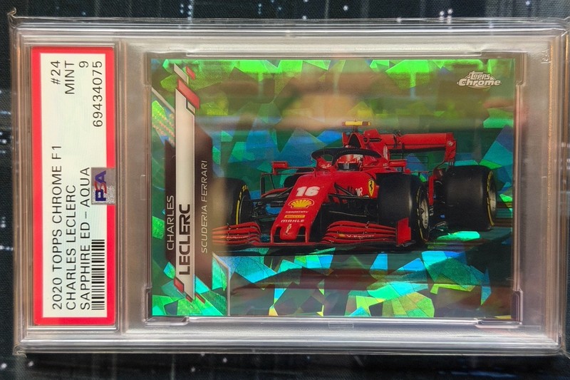 2020 Topps Sapphire AQUA  #24 F1 Charles Leclerc Aqua /99 PSA 9