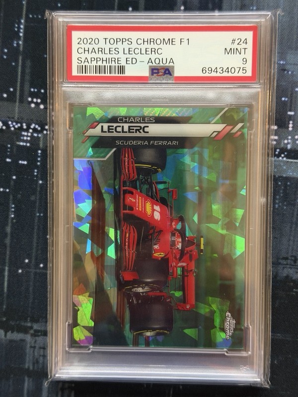 2020 Topps Sapphire AQUA  #24 F1 Charles Leclerc Aqua /99 PSA 9 view 2