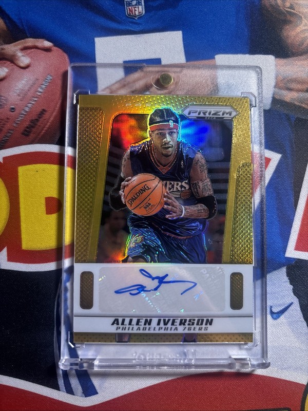 2024 Panini Prizm Deca Gold /10 Auto Allen Iverson Philadelphia 76Ers
