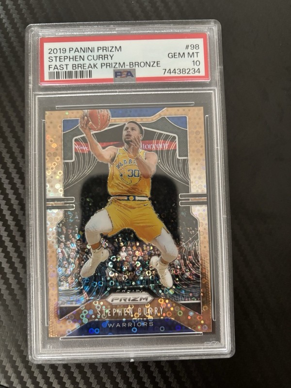 2019-20 Panini Prizm /20 Stephen Curry #98 Fast Break Bronze Prizm POP 1 PSA 10