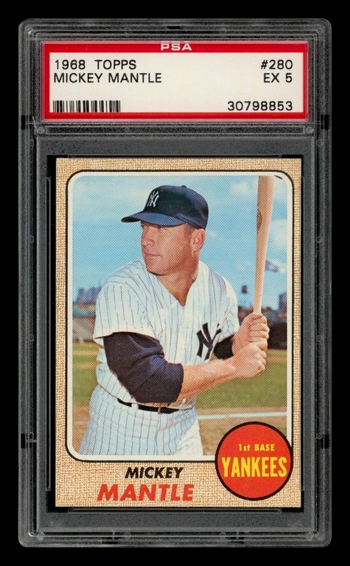 1968 Topps Set-Break #280 Mickey Mantle PSA 5 EX view 1