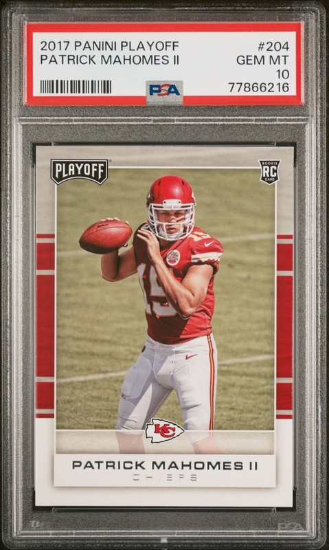 2017 Panini Playoff #204 Patrick Mahomes II  PSA 10 GEM MT ROOKIE