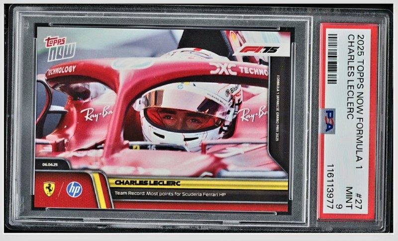 2025 ⛽ PSA 9 Charles Leclerc Topps Now Formula 1 #27 F1 Ferrari view 1