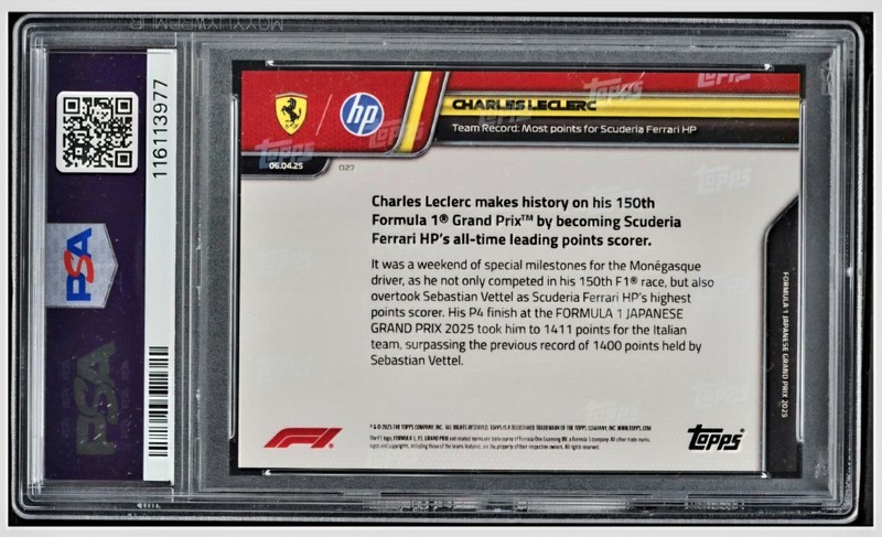 2025 ⛽ PSA 9 Charles Leclerc Topps Now Formula 1 #27 F1 Ferrari  view 2