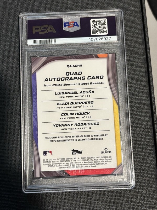 2024 BOWMAN'S BEST MINI DIAMOND AUTO ACUNA GUERRERO HOUCK RODRIGUEZ/25 PSA10 view 2