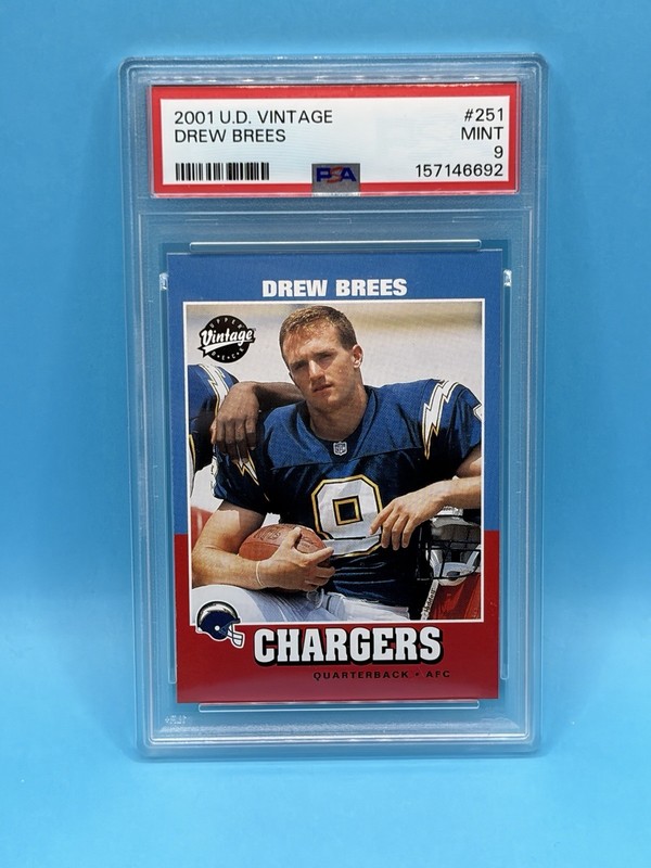 2001 Upper Deck Vintage #251 Drew Brees Rookie Card PSA 9 MINT (Just Graded!)