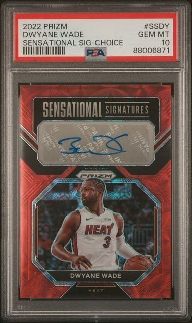 2022 Prizm Dwyane Wade Sensational Signatures CHOICE Auto Prizm PSA 10 GEM POP 3