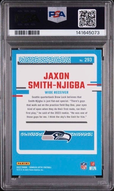 2023 Panini Donruss Optic - Rated Rookie Jaxon Smith-Njigba #293 (RC) PSA 10 view 2
