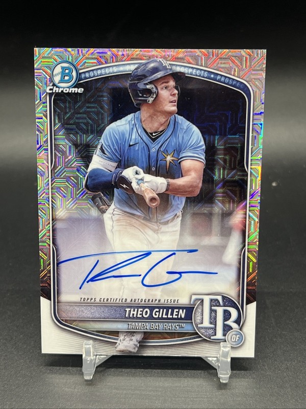 2025 Bowman Chrome Theo Gillen Bowman Mega Refractor Auto Rays #BMA-TG view 2