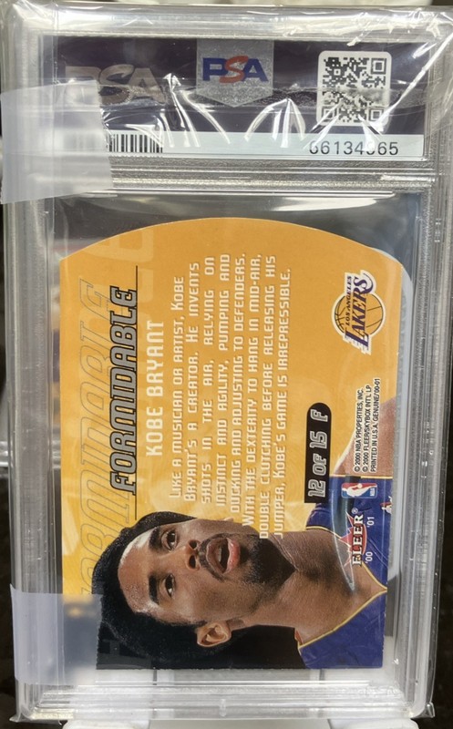 2000-01 Fleer Genuine Formidable Kobe Bryant #12F PSA 8 Pop 19 HOF 10 Higher! view 2