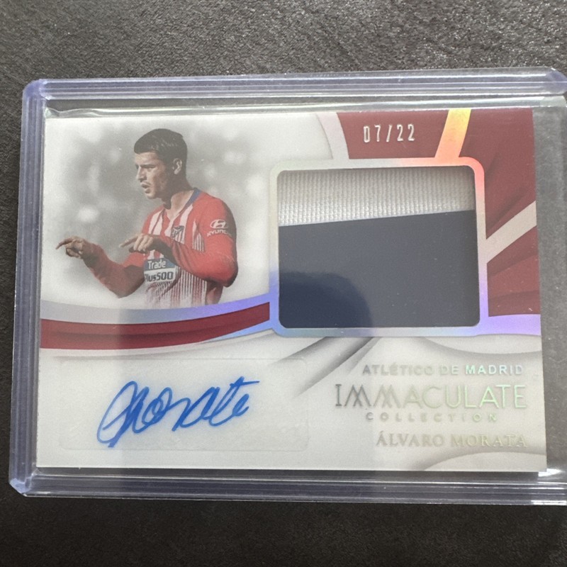 2018-19 Panini Immaculate Collection Alvaro Morata Match Worn Patch Auto #’d /22