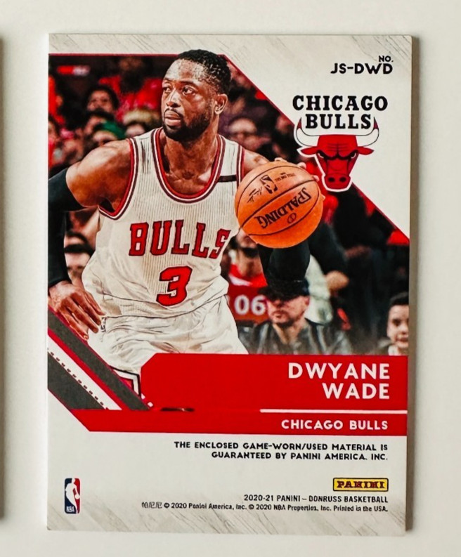 2020-21 Donruss Dwyane Wade Game Used Jersey Card Bulls Legend! view 2