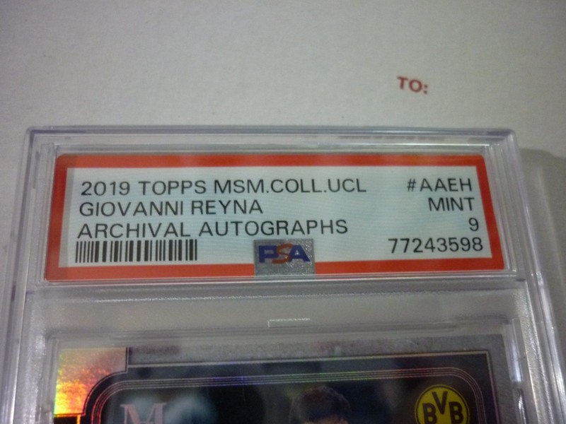 GIOVANNI REYNA 2019-20 Topps Museum Collection #AA-EH Archival Auto /99 PSA 9 view 2