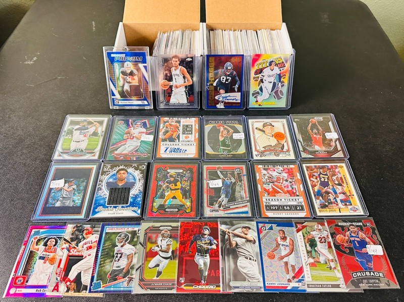 HUGE Sports CARD LOT! Jersey AUTO RC SP PRIZM Victor Wembanyama, Trout, Ohtani!
