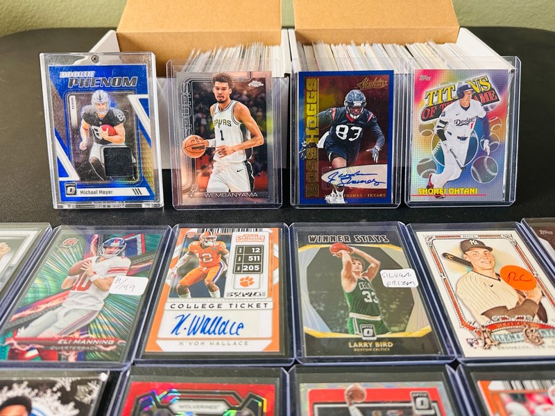 HUGE Sports CARD LOT! Jersey AUTO RC SP PRIZM Victor Wembanyama, Trout, Ohtani! view 2