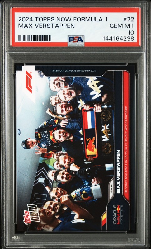 2024 TOPPS NOW FORMULA 1 #72 MAX VERSTAPPEN PSA 10