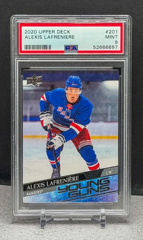 2020-21 Upper Deck - Young Guns Alexis Lafreniere #201 (RC) PSA 9