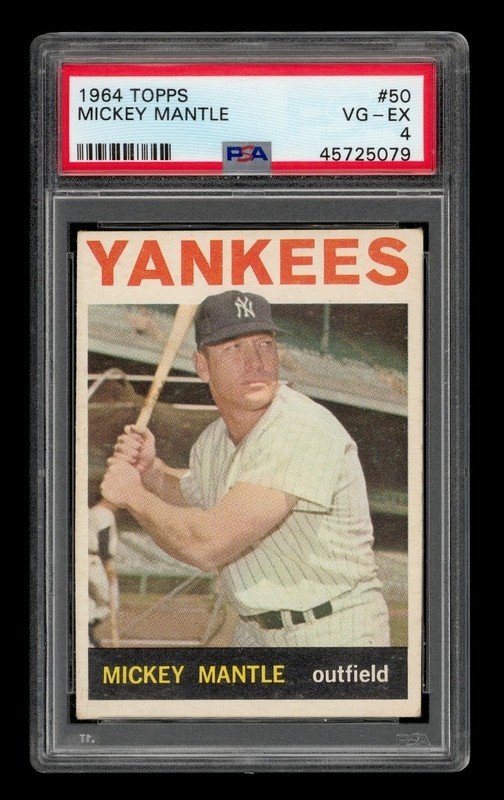 1964 Topps Set-Break # 50 Mickey Mantle PSA 4 VG-EX view 1
