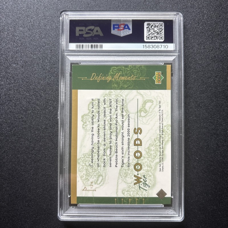 2001 Upper Deck Tiger Woods (RC) #124 Defining Moments PSA 9 -Freshly Graded! view 2