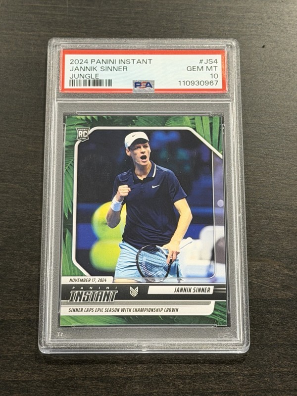 2024 Panini Instant JANNIK SINNER Rookie Card RC Jungle /25 Gem Mint PSA 10